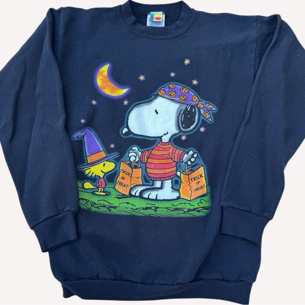 Peanuts Snoopy Woodstock Halloween Black Sweatshirt